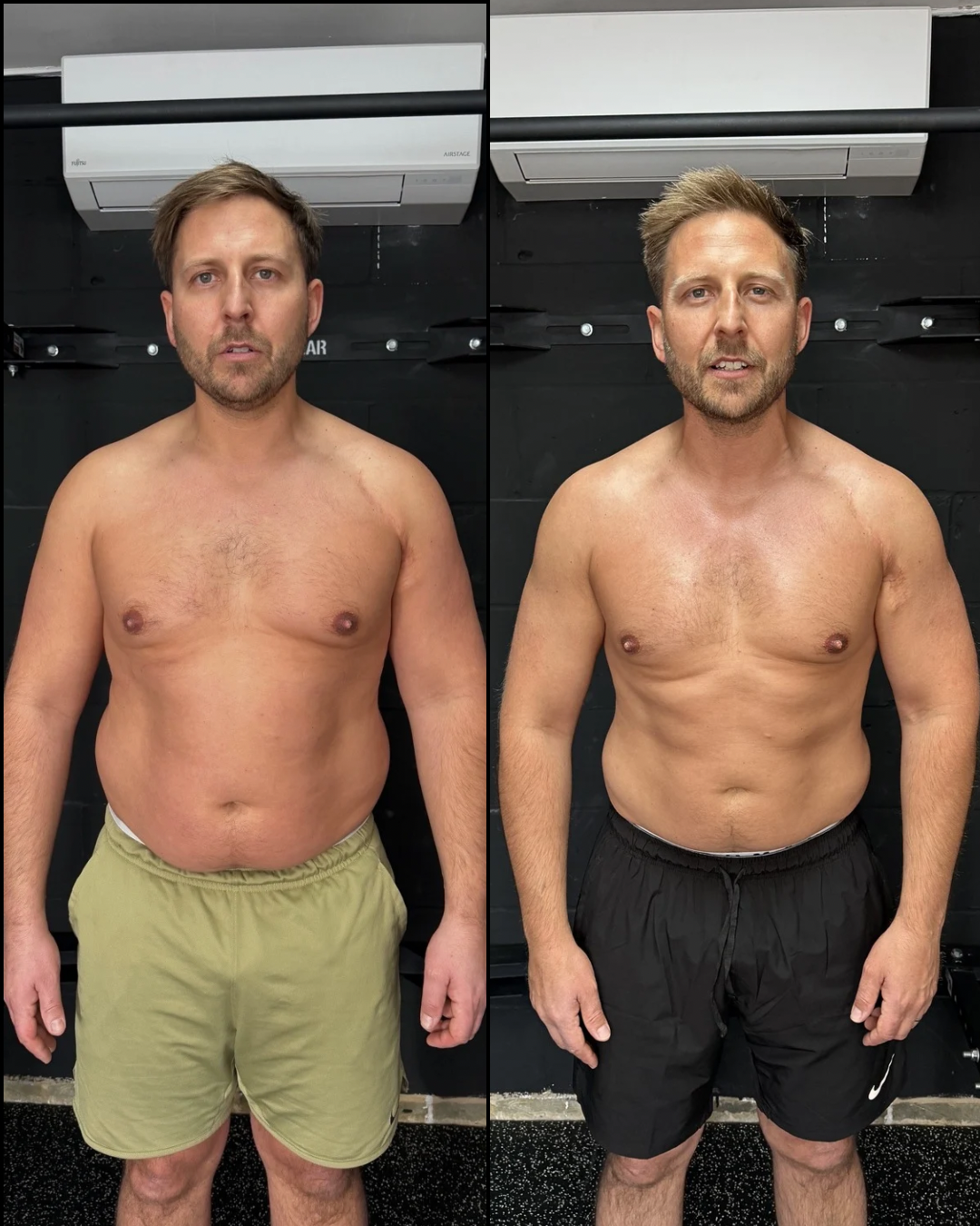 Conrad, before and after 12 weeks at Level Seven